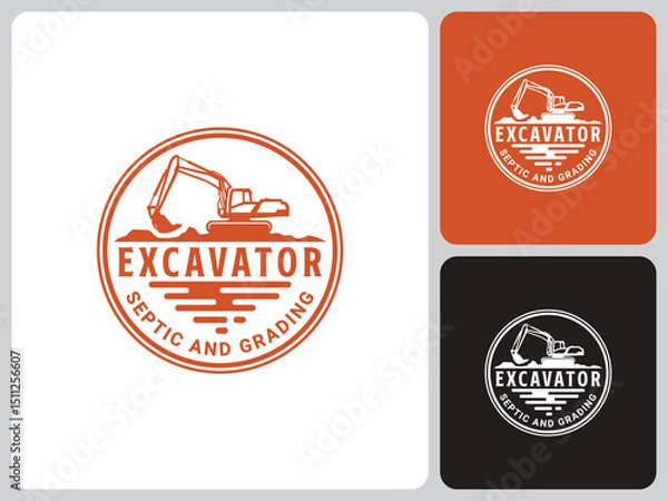 Fototapeta vector logo excavator