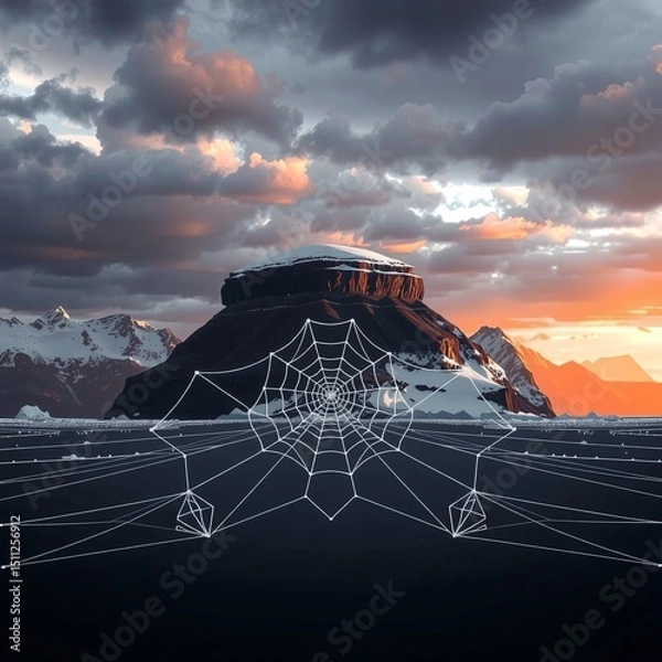 Fototapeta Ethereal Ice and Web Landscape