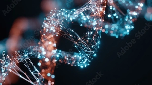 Fototapeta Abstract Visualization of a DNA Double Helix Structure
