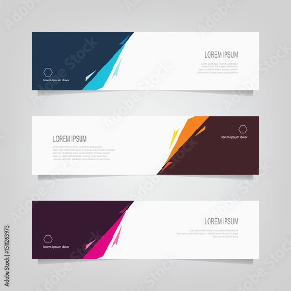 Fototapeta Abstract wavy geometric banner. Trendy gradient shapes composition. Modern vector design illustration
