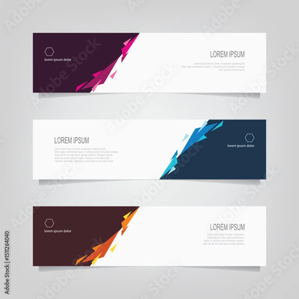 Fototapeta Abstract wavy geometric banner. Trendy gradient shapes composition. Modern vector design illustration