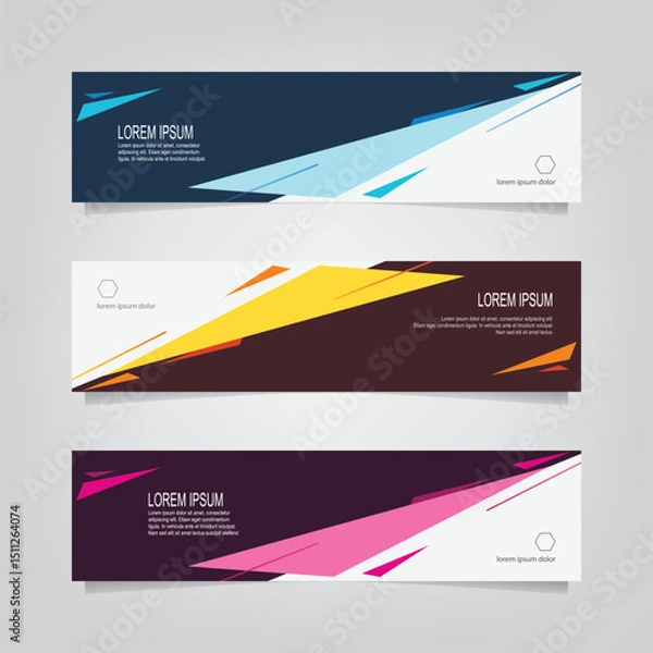Fototapeta Abstract wavy geometric banner. Trendy gradient shapes composition. Modern vector design illustration