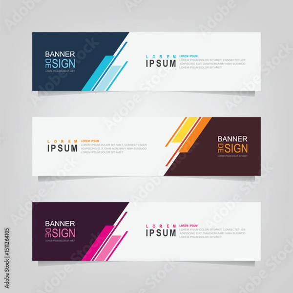 Fototapeta Abstract wavy geometric banner. Trendy gradient shapes composition. Modern vector design illustration