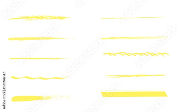 Obraz ブラシで描いたアンダーライン　黄色