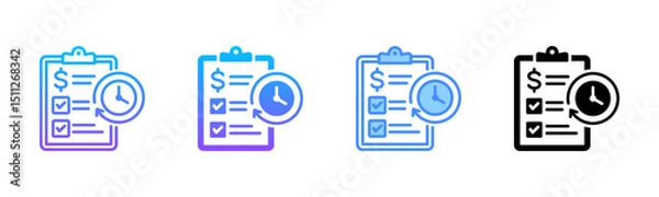 Fototapeta Financial Planning Multi Style Icon Set