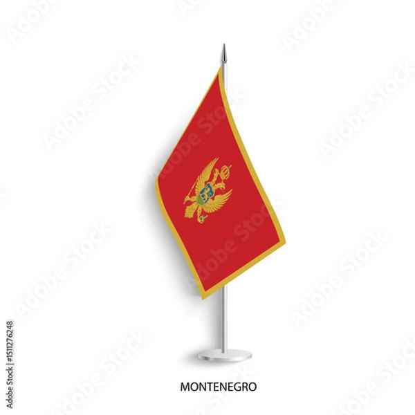 Fototapeta Mongolia table flag on light grey background. Mongolia desk flag isolated on grey background	
