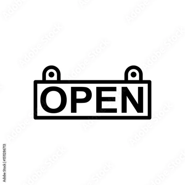Fototapeta open board icons, minimalist open board in transparent background