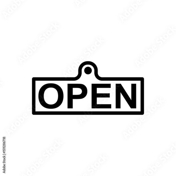 Fototapeta open board icons, minimalist open board in transparent background