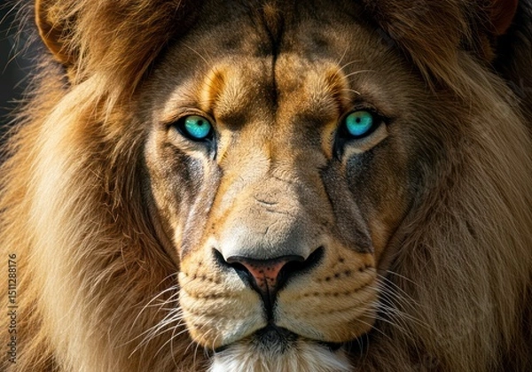 Fototapeta close up of a lion By Generated AI