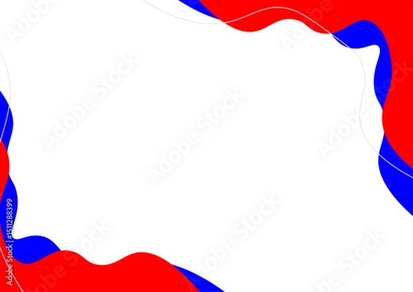 Obraz 万博風の赤と青のかわいいフレーム