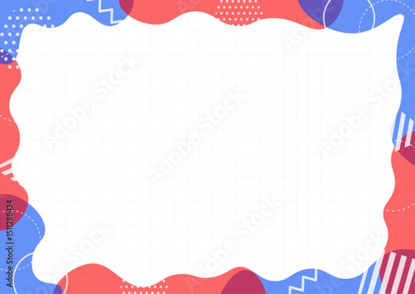 Obraz 万博風の赤と青のかわいいフレーム