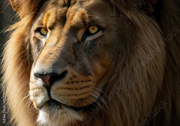 Fototapeta close up of a lion By Generated AI