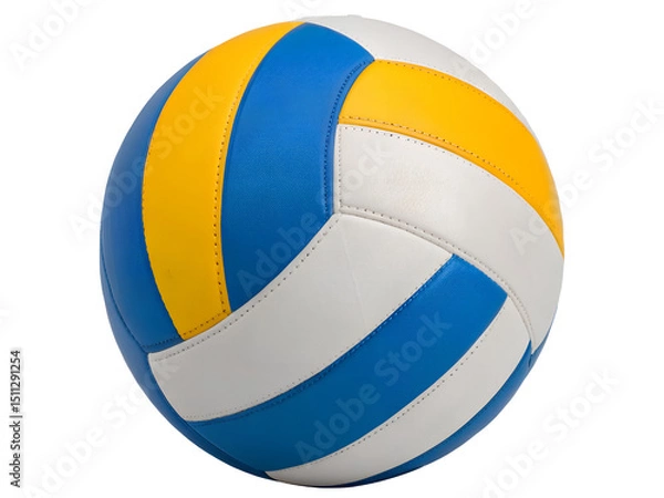 Fototapeta Close-up of a Blue and Yellow Volleyball Isolated on transparent background, Isolated Png file, Cut-out, Isolate Png, No Background, Isolated object