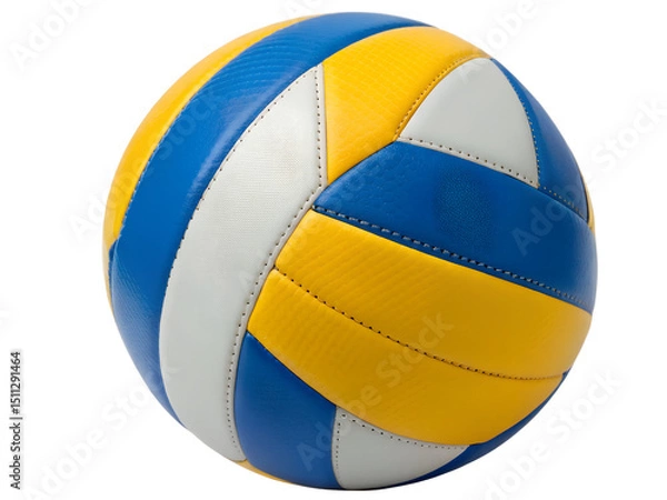 Fototapeta Close-up of a Blue and Yellow Volleyball Isolated on transparent background, Isolated Png file, Cut-out, Isolate Png, No Background, Isolated object