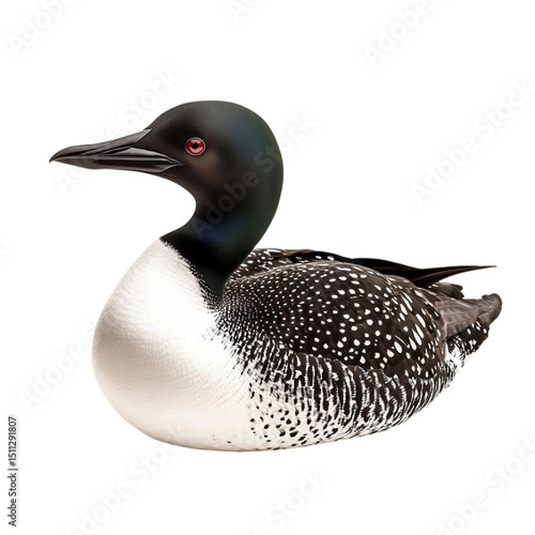 Obraz Common Loon isolated in transparent background
