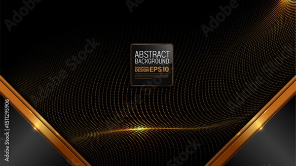 Obraz Abstract luxury background wave lines, golden border diagonal lines. Perfect 1920x1080 HD design for business cards, posters, banners. Simple and clean look. Not AI generated vector art