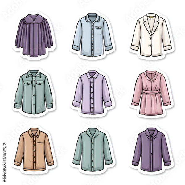 Obraz Chic Casual and Formal Shirts and Blouses: Stylish Tops for Every Wardrobe - Trends in Fashion Apparel, Light Colors, Fabric Patterns, and Outfit Ideas for Spring and Summer