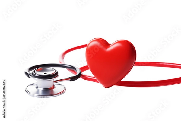 Fototapeta Heart Health: A Powerful Visual Representation of Cardiovascular Wellness isolated on transparent background png