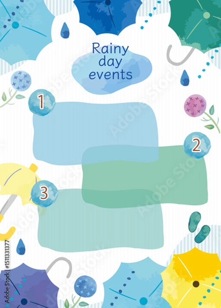 Obraz 雨の日　イベント　チラシテンプレート