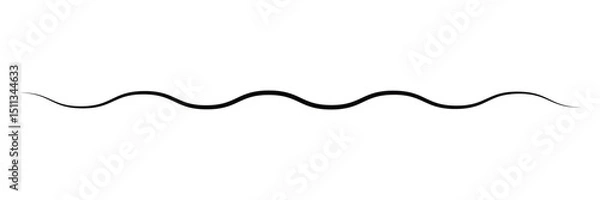 Fototapeta Black on white Horizontal zig zag line wave element. undulating zigzag, crisscross stripes . Vector Illustration . EPS 20 .  