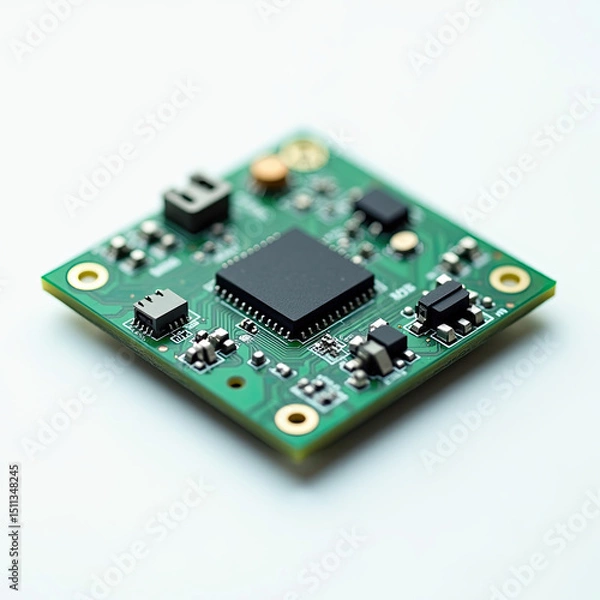 Fototapeta Green Circuit Board Technology Microchip Closeup - Technology and I.