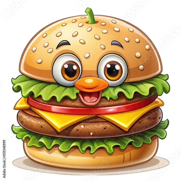 Obraz burger cartoon character