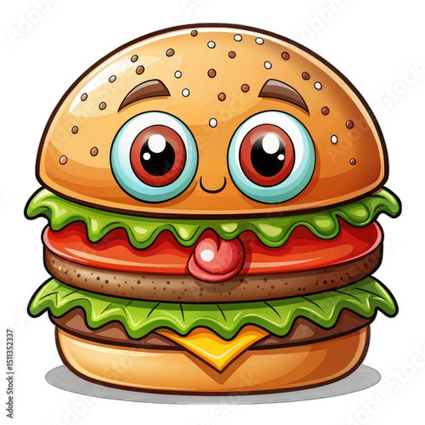 Obraz burger cartoon character
