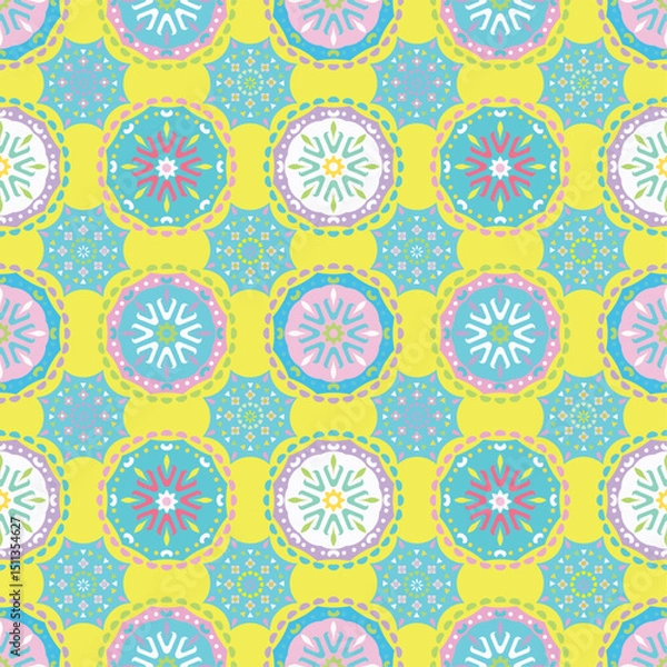 Obraz Seamless floral pattern vector with vintage decorative flower elements for fabric design or textile wallpaper