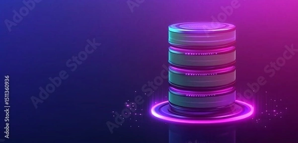 Obraz Data center disk storage concept, technology background with database and IT theme