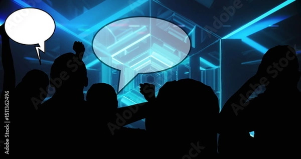 Obraz Image of nft text over digital tunnel