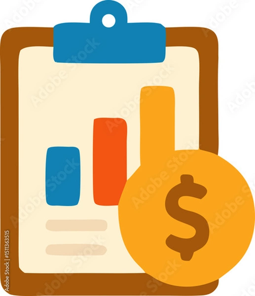 Obraz Financial report clipboard illustration