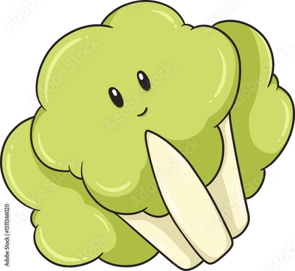 Fototapeta A fun and friendly broccoli character perfect for children's content and healthy eating promotions.