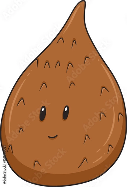 Fototapeta A friendly droplet character with a smile, ideal for children's content or playful branding.
