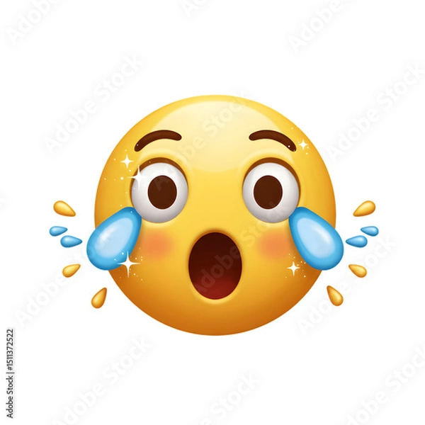 Fototapeta Crying Face Emoji:  A Detailed Look at This Popular Expression on transparent background