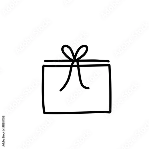 Obraz gift box birthday handrawn