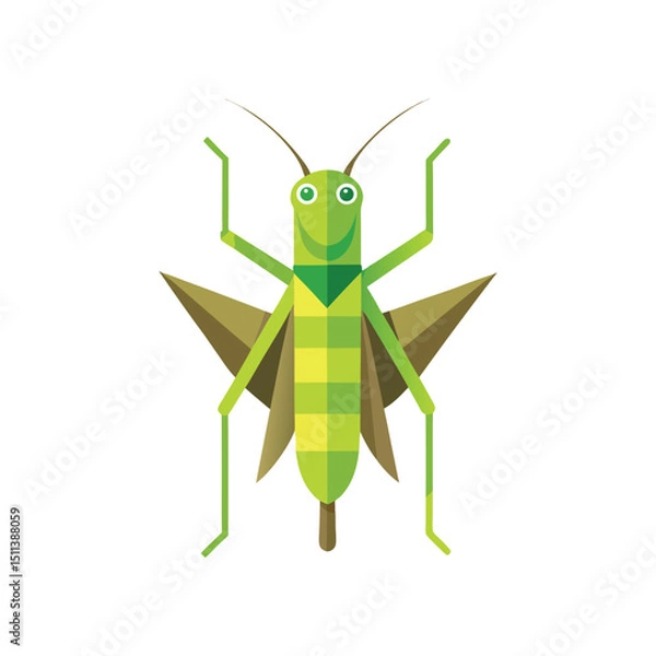 Fototapeta Flat and Minimal Grasshopper icon vector illustration isolated on white background 