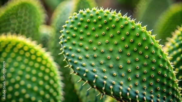 Obraz Detailed close-up shot of a unique cactus leaf shape and texture