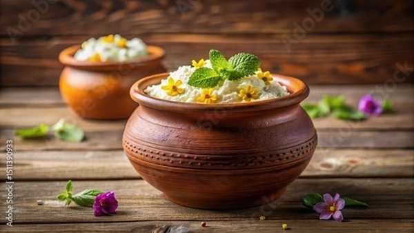 Obraz A clay pot filled with a vibrant