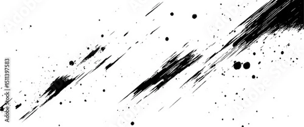 Fototapeta Vector abstract style black grange ink and brushes design 