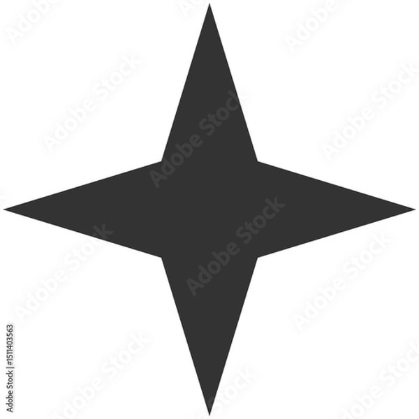 Obraz Four Pointed Geometric Star Shape Design Element