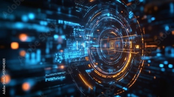 Obraz HUD-themed abstract rendering on a dark background