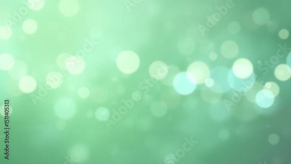 Obraz Abstract Green Bokeh Background Soft, Shimmering Lights and Blurred Circles
