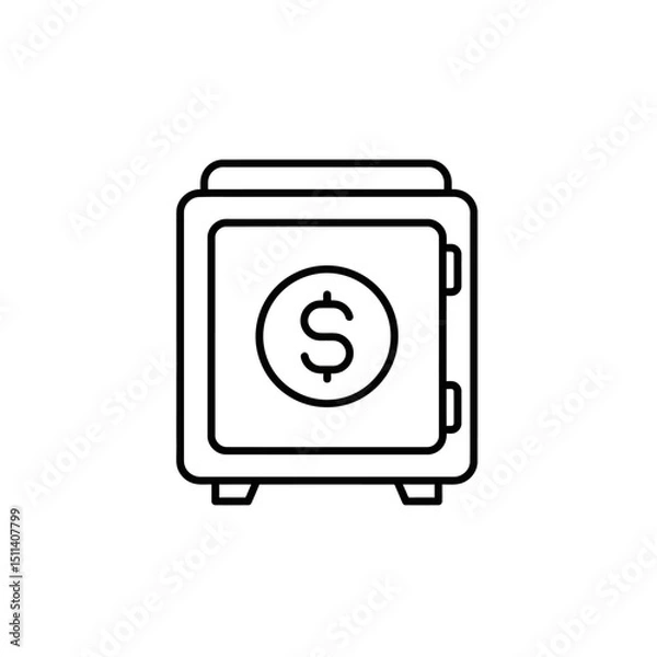 Fototapeta Secure Savings Icon Design of a Safe with Dollar Sign, Representing Financial Security and Protection