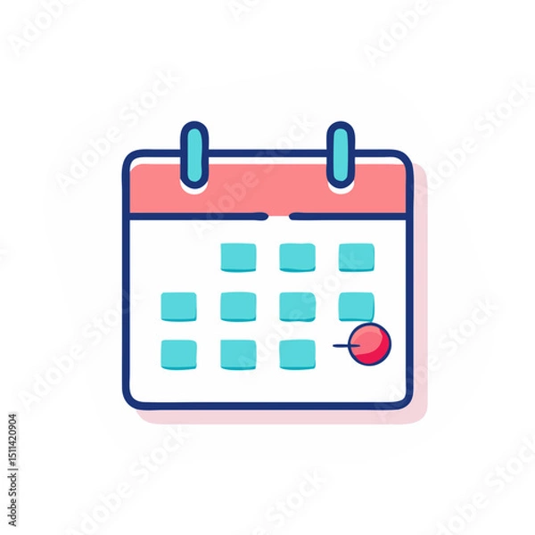 Obraz Pinned Calendar Icon Illustration Vector