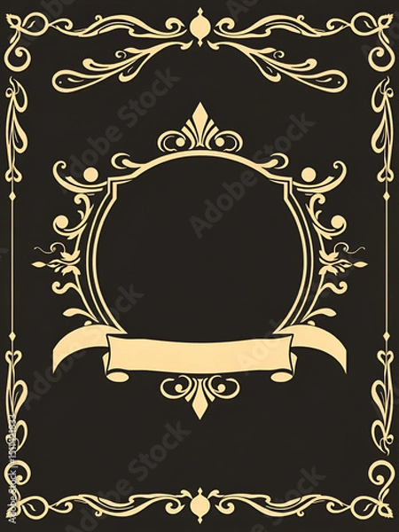 Obraz Retro frame. Elegant ornaments frame. Vintage decorative label and badge shape collections. Vector illustration.
