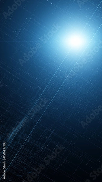 Fototapeta Digital technology network lines with light vertical background illustration.