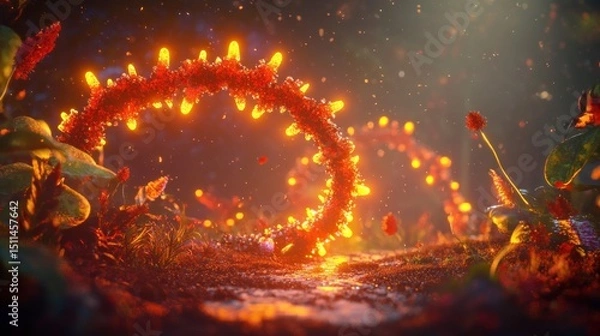 Fototapeta Enchanted Forest: Luminescent Flora