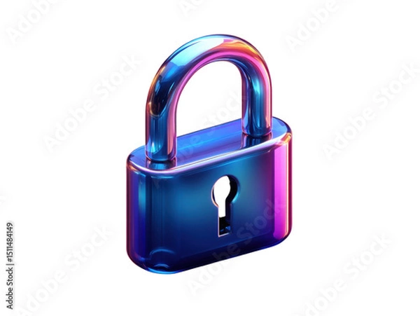 Fototapeta A colorful lock with a keyhole