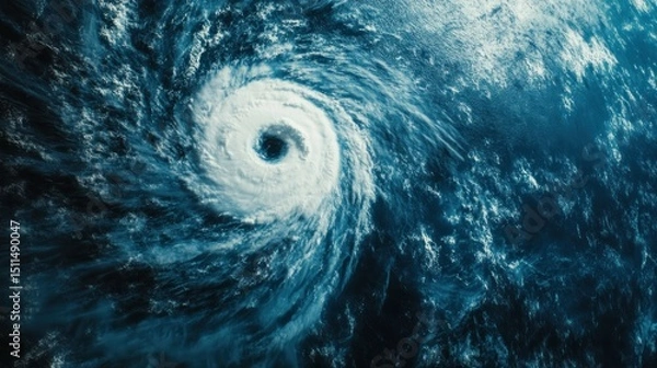 Obraz Aerial View of a Powerful Hurricane Over the Ocean