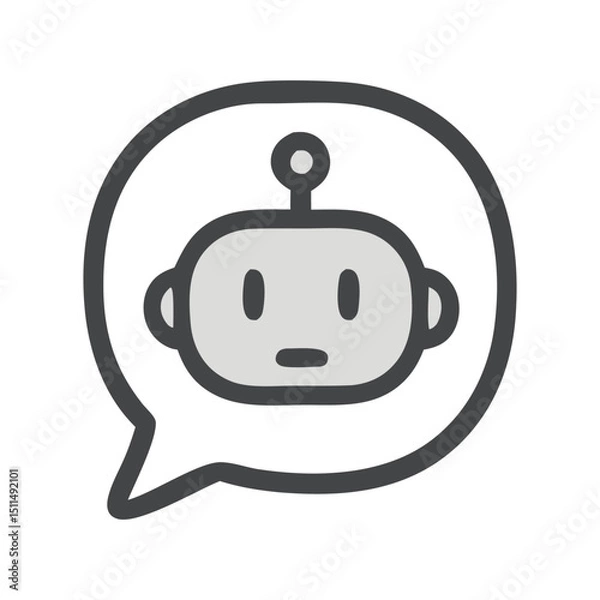 Obraz Chatbot Icon: Friendly Robot in Speech Bubble